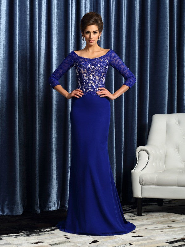 Sheath Chiffon Three-Quarter Sleeve Dress - Chloe Dress