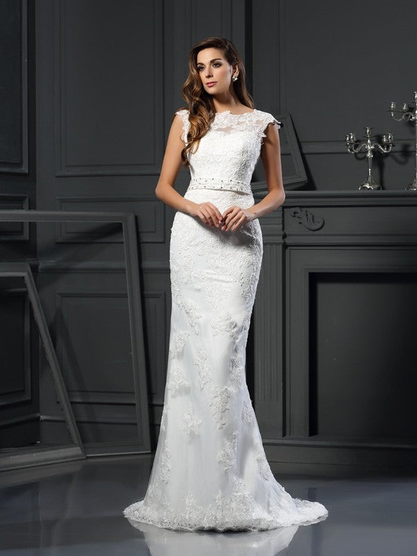 A-Line Satin Sleeveless Tea-Length Wedding Dress - Chloe Dress