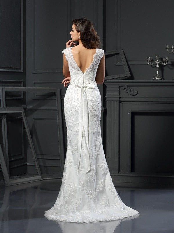 A-Line Satin Sleeveless Tea-Length Wedding Dress - Chloe Dress