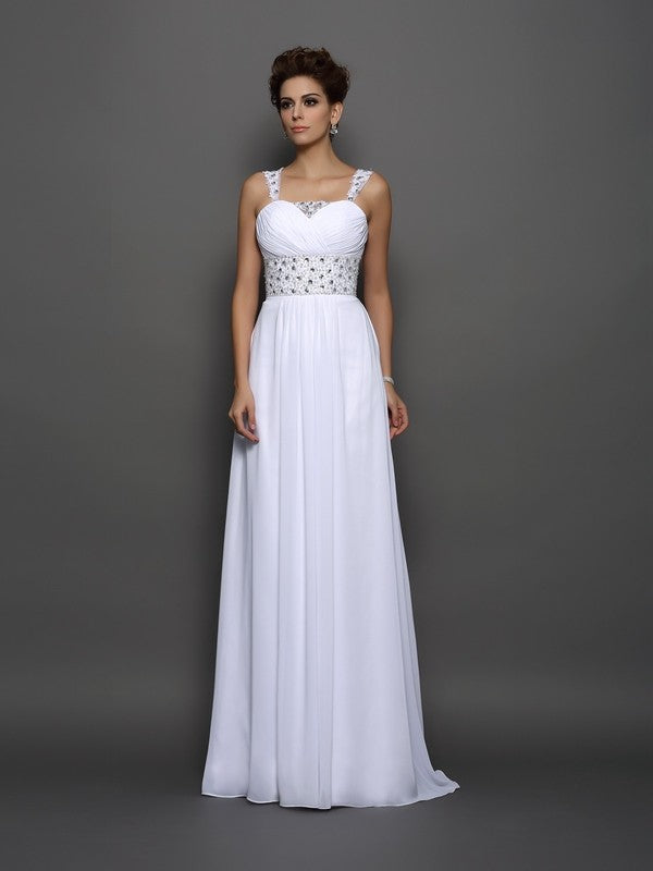 A-Line Chiffon Sleeveless Wedding Dress - Chloe Dress