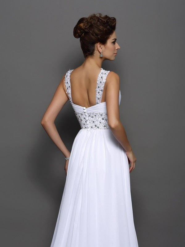 A-Line Chiffon Sleeveless Wedding Dress - Chloe Dress
