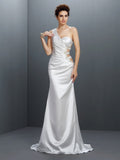 Mermaid One-Shoulder Satin Sleeveless Dress - Chloe Dress