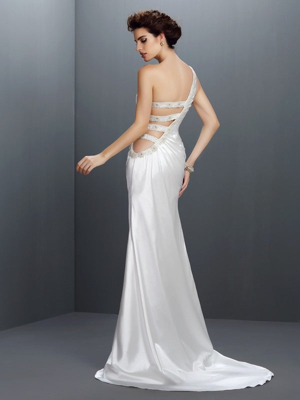 Mermaid One-Shoulder Satin Sleeveless Dress - Chloe Dress