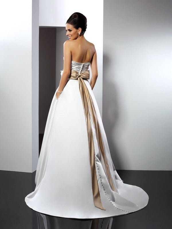 A-Line Sweetheart Satin Sleeveless Wedding Dress - Chloe Dress