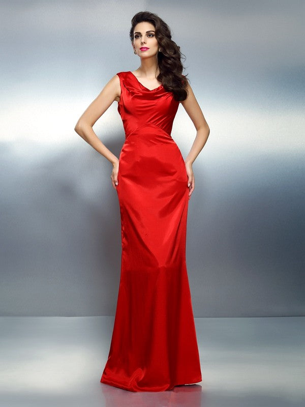 Mermaid V-Neck Satin Sleeveless Dress - Chloe Dress