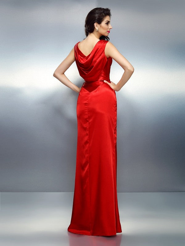 Mermaid V-Neck Satin Sleeveless Dress - Chloe Dress