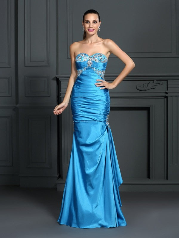 Mermaid Sweetheart Satin Sleeveless Dress - Chloe Dress