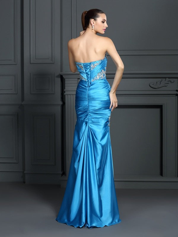 Mermaid Sweetheart Satin Sleeveless Dress - Chloe Dress