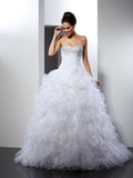 Ball Gown Sweetheart Organza Sleeveless Wedding Gown - Chloe Dress