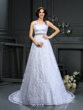 A-Line V-Neck Satin Sleeveless Wedding Dress - Chloe Dress