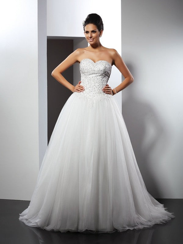 A-Line Sweetheart Sleeveless Applique Wedding Dress - Chloe Dress
