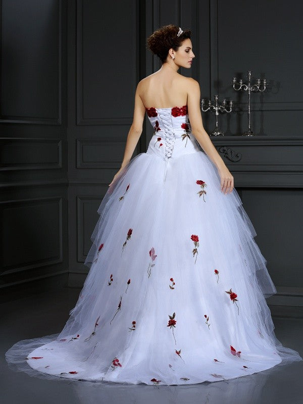 Ball Gown Strapless Tulle Sleeveless Wedding Gown - Chloe Dress