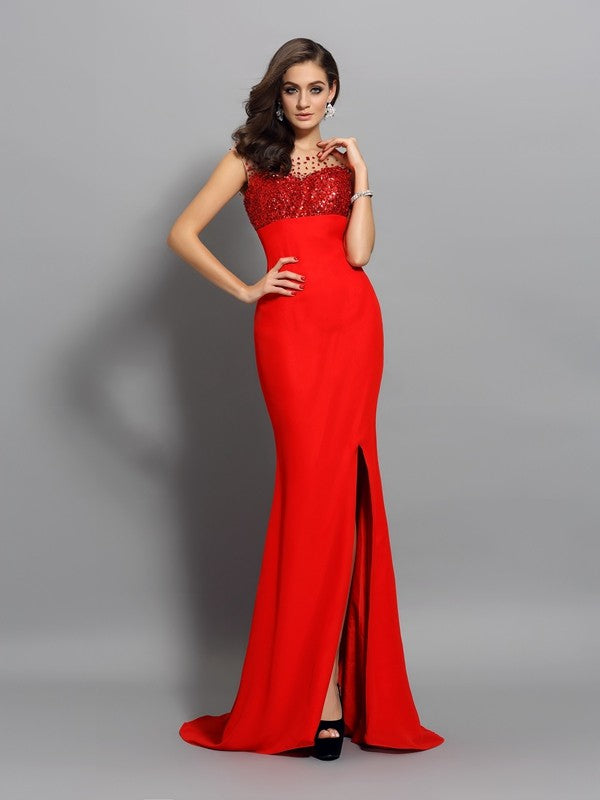 Mermaid Chiffon Sleeveless Dress - Chloe Dress