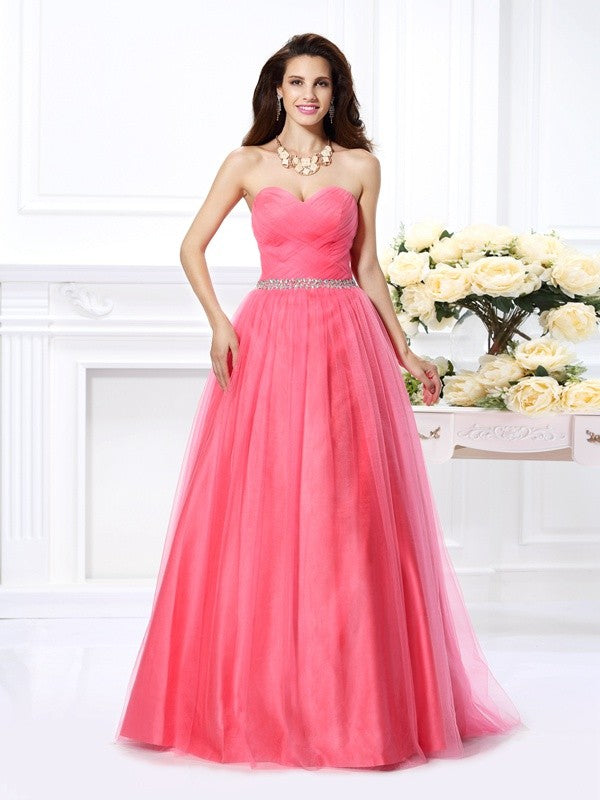 Ball Gown Sweetheart Satin Sleeveless Pleated Gown - Chloe Dress