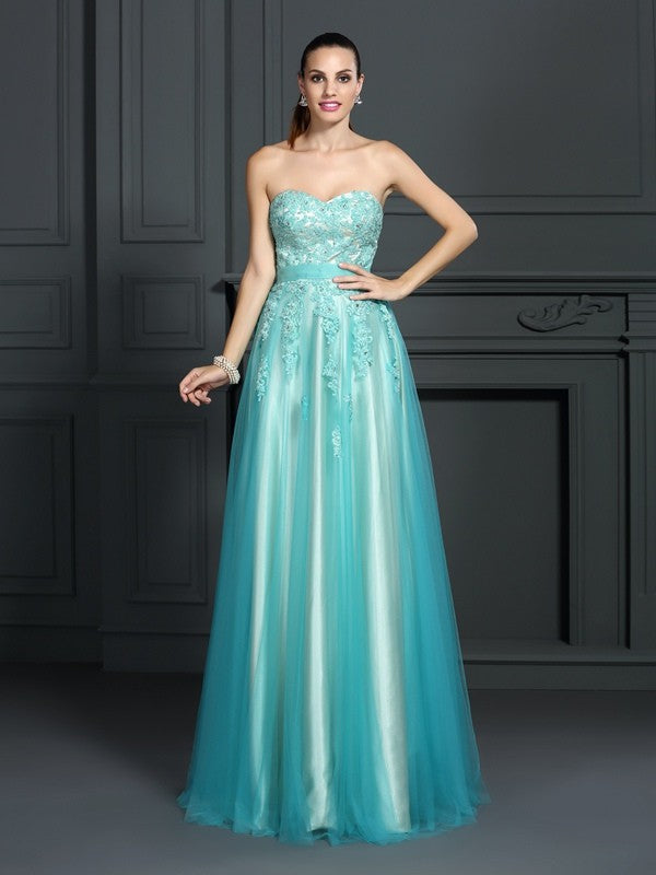 A-Line Sweetheart Satin Sleeveless Applique Dress - Chloe Dress