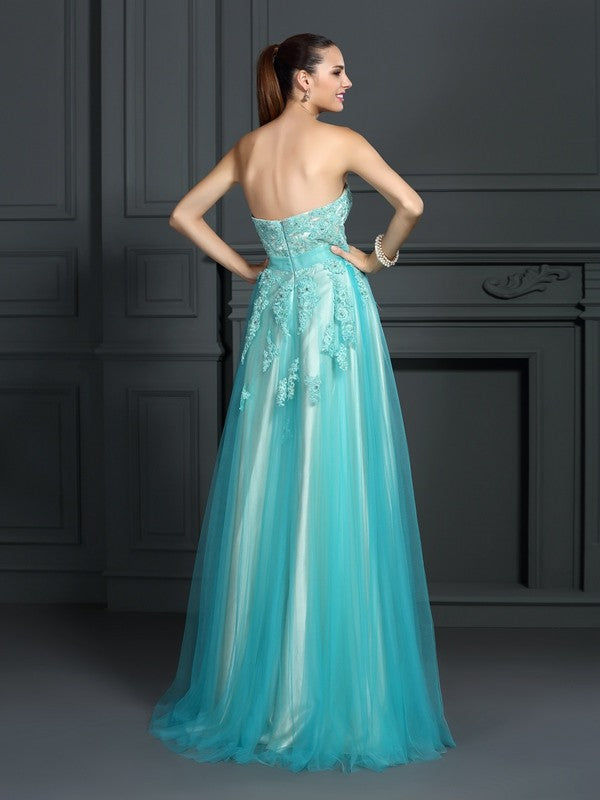 A-Line Sweetheart Satin Sleeveless Applique Dress - Chloe Dress