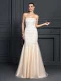 Mermaid Strapless Satin Sleeveless Dress - Chloe Dress
