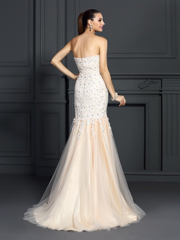 Mermaid Strapless Satin Sleeveless Dress - Chloe Dress