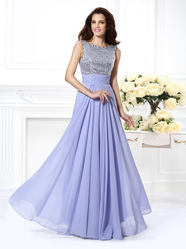 A-Line Chiffon Sleeveless Tea-Length Dress - Chloe Dress