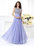 A-Line Chiffon Sleeveless Tea-Length Dress - Chloe Dress