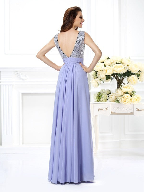 A-Line Chiffon Sleeveless Tea-Length Dress - Chloe Dress