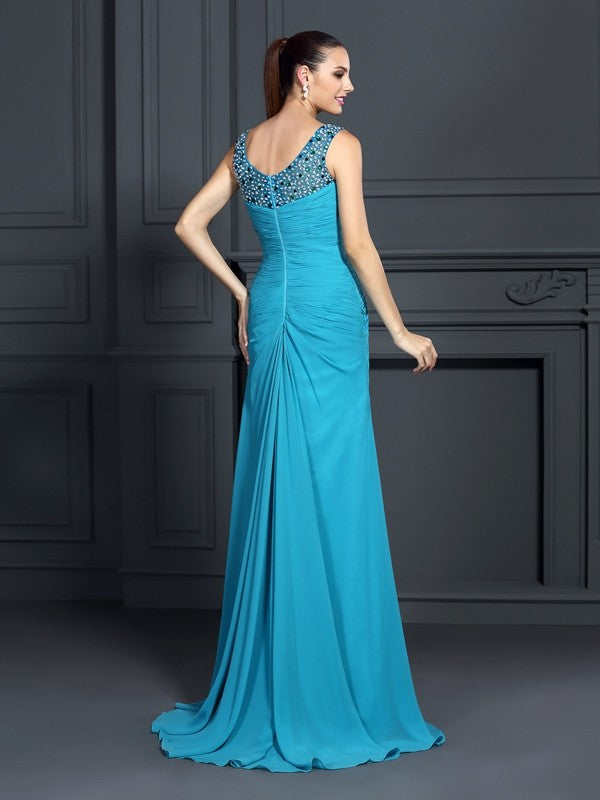Mermaid Chiffon Sleeveless Ruffled Dress - Chloe Dress