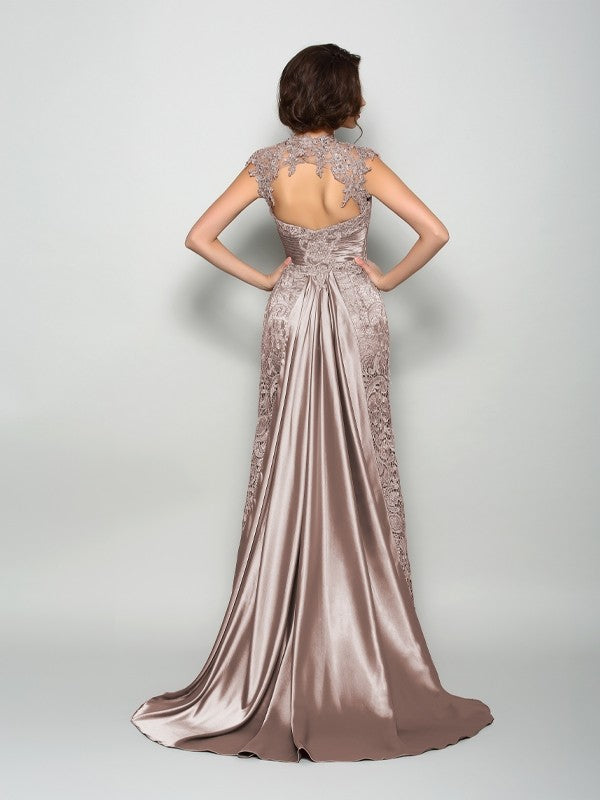 A-Line High Neck Satin Sleeveless Dress - Chloe Dress