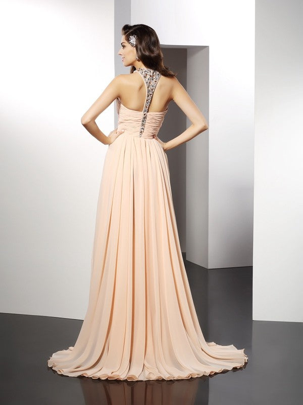 A-Line Chiffon Sleeveless Ruffled Dress - Chloe Dress