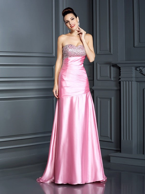 Mermaid Sweetheart Satin Sleeveless Dress - Chloe Dress