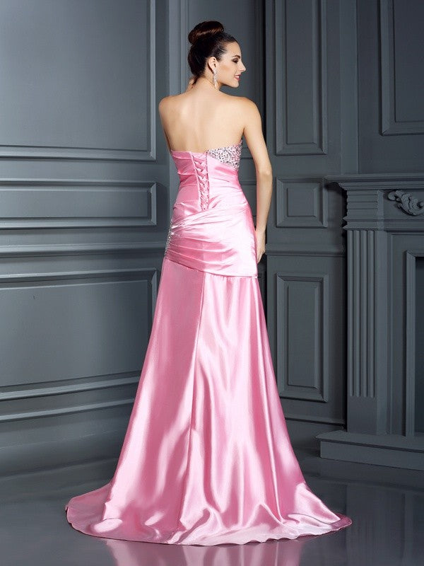 Mermaid Sweetheart Satin Sleeveless Dress - Chloe Dress