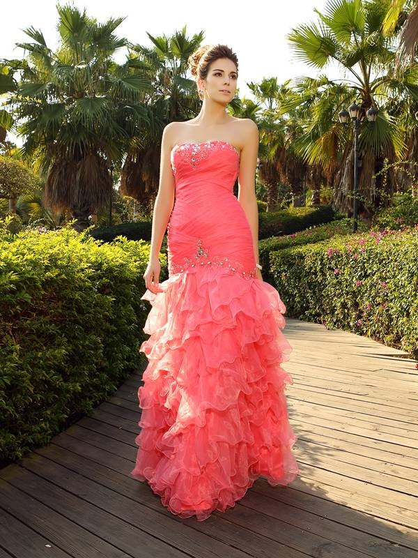 Mermaid Strapless Organza Sleeveless Dress - Chloe Dress