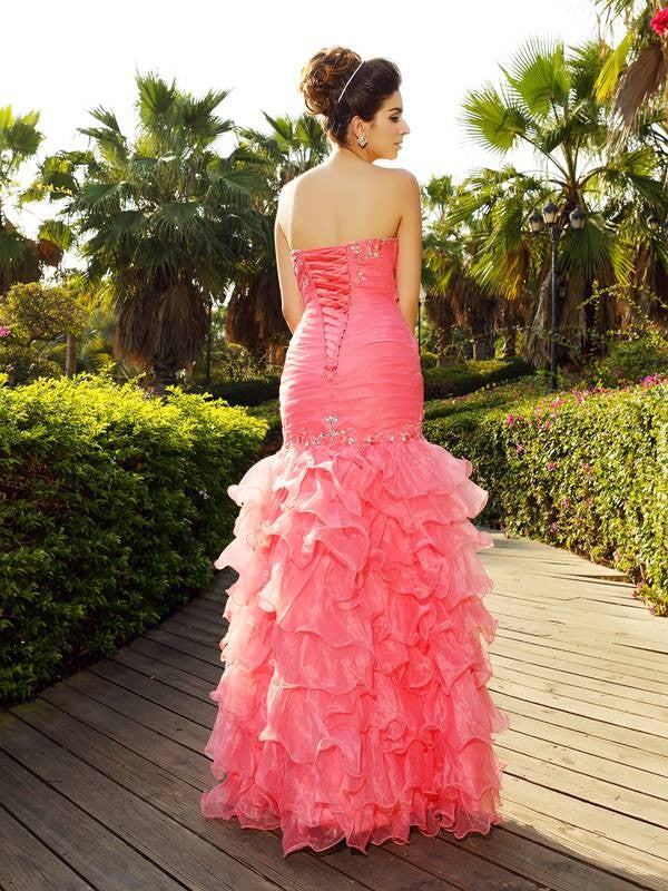 Mermaid Strapless Organza Sleeveless Dress - Chloe Dress