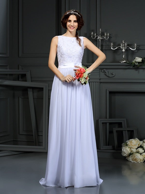 A-Line Chiffon Sleeveless Wedding Dress - Chloe Dress