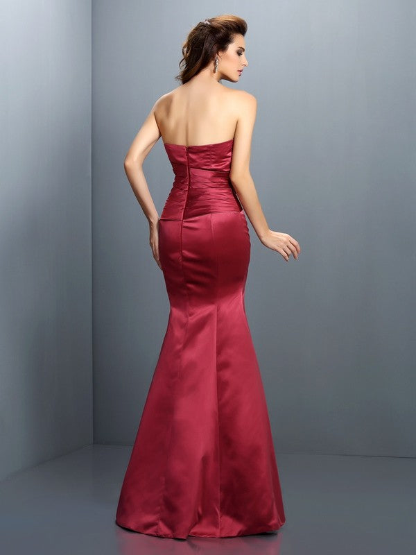 Mermaid Strapless Satin Sleeveless Dress - Chloe Dress