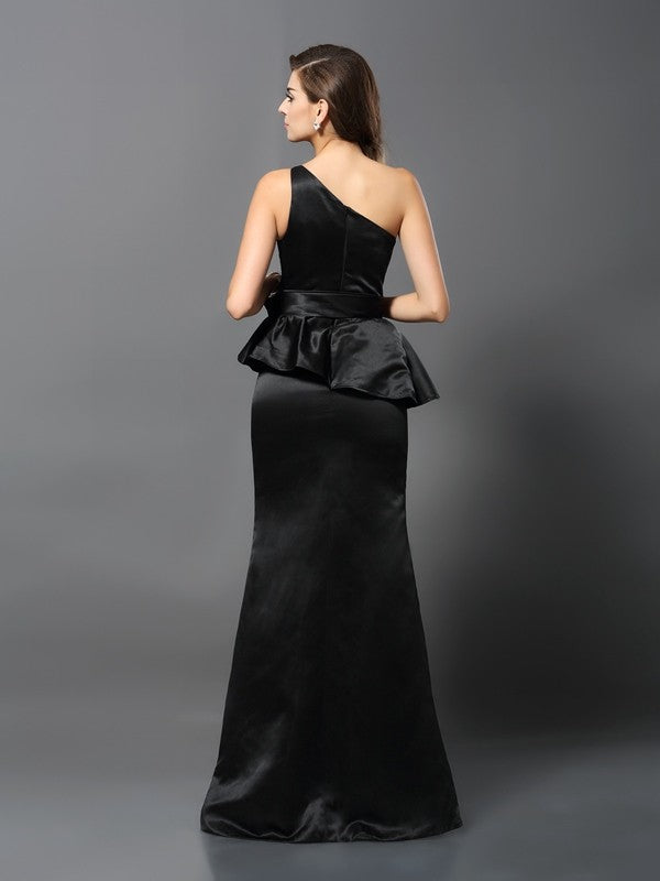 Mermaid One-Shoulder Satin Sleeveless Dress - Chloe Dress