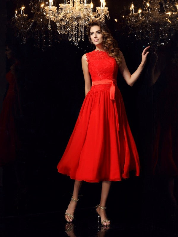 A-Line High Neck Chiffon Sleeveless Mini Dress - Chloe Dress