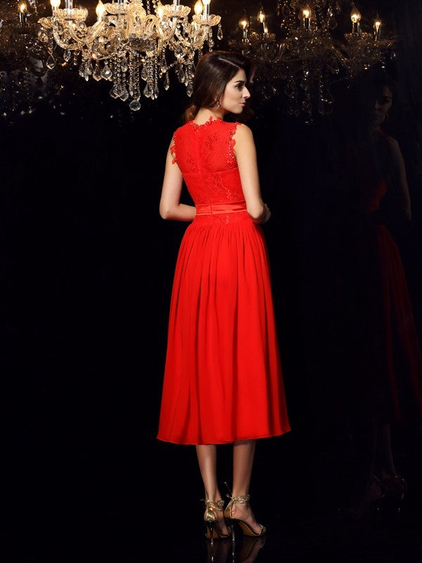 A-Line High Neck Chiffon Sleeveless Mini Dress - Chloe Dress