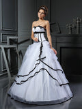 Ball Gown Sweetheart Satin Sleeveless Applique Wedding Gown - Chloe Dress