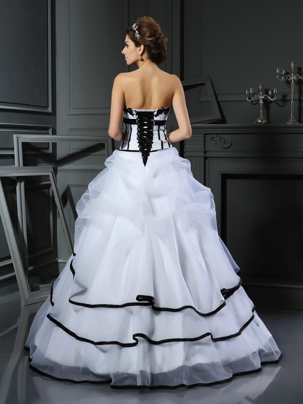 Ball Gown Sweetheart Satin Sleeveless Applique Wedding Gown - Chloe Dress