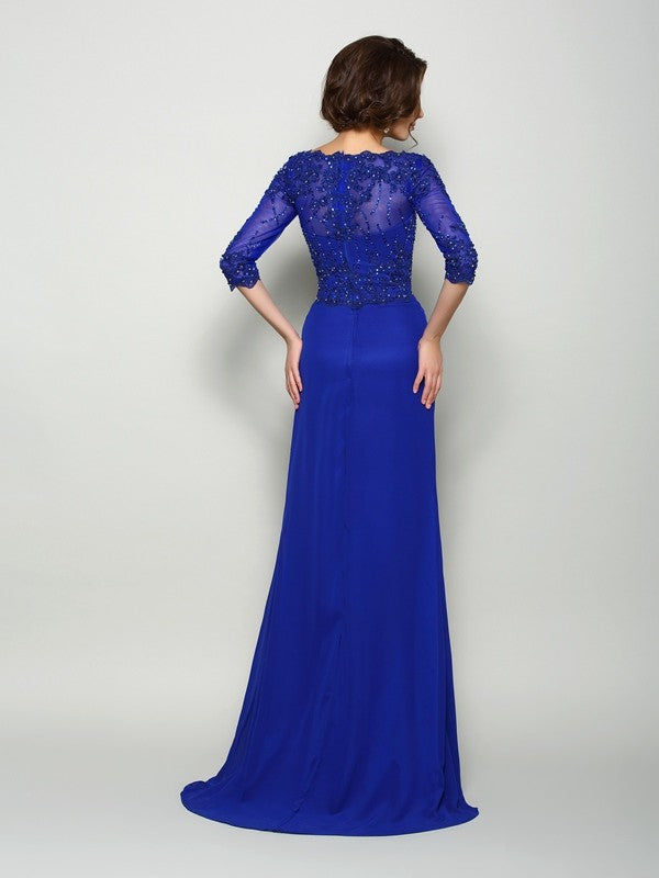 Mermaid Chiffon Three-Quarter Sleeve Dress - Chloe Dress