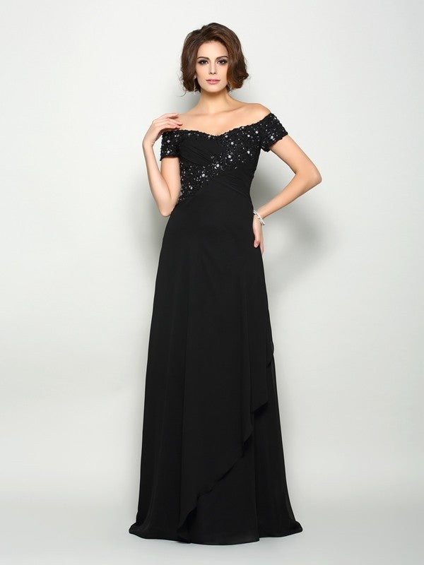 A-Line Chiffon Short Sleeve Mini Dress - Chloe Dress