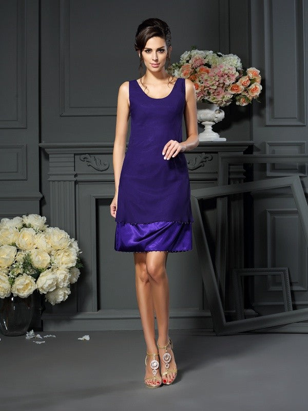 A-Line Square Neck Chiffon Sleeveless Mini Dress - Chloe Dress