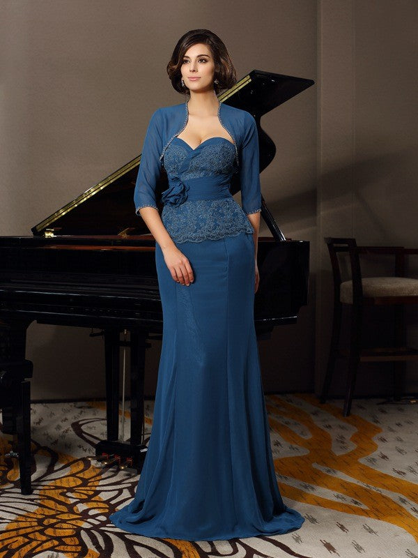 Mermaid Sweetheart Chiffon Sleeveless Applique Dress - Chloe Dress