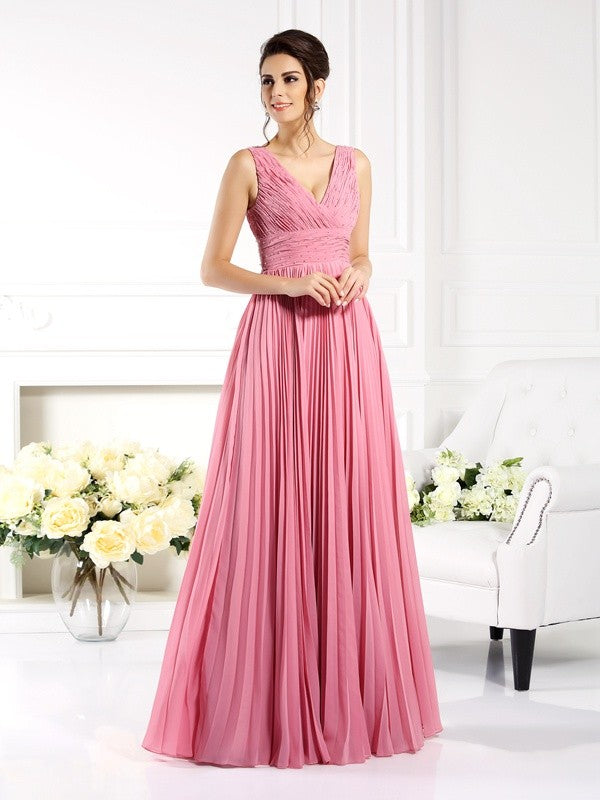 A-Line Sweetheart Chiffon Sleeveless Pleated Dress - Chloe Dress