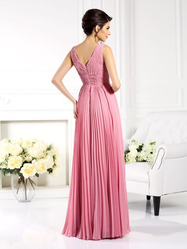A-Line Sweetheart Chiffon Sleeveless Pleated Dress - Chloe Dress