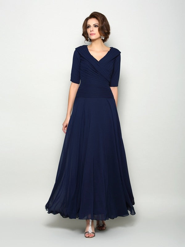 A-Line V-Neck Chiffon Dress - Chloe Dress