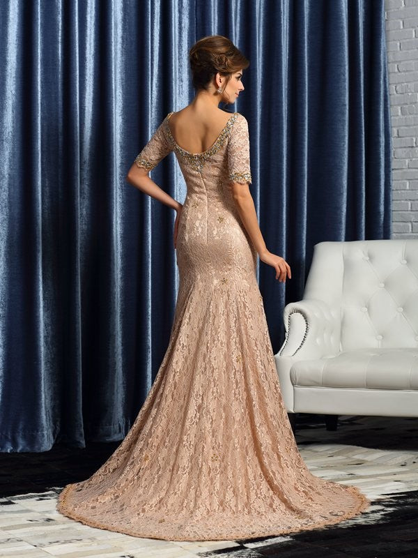 Mermaid V-Neck Satin Dress - Chloe Dress