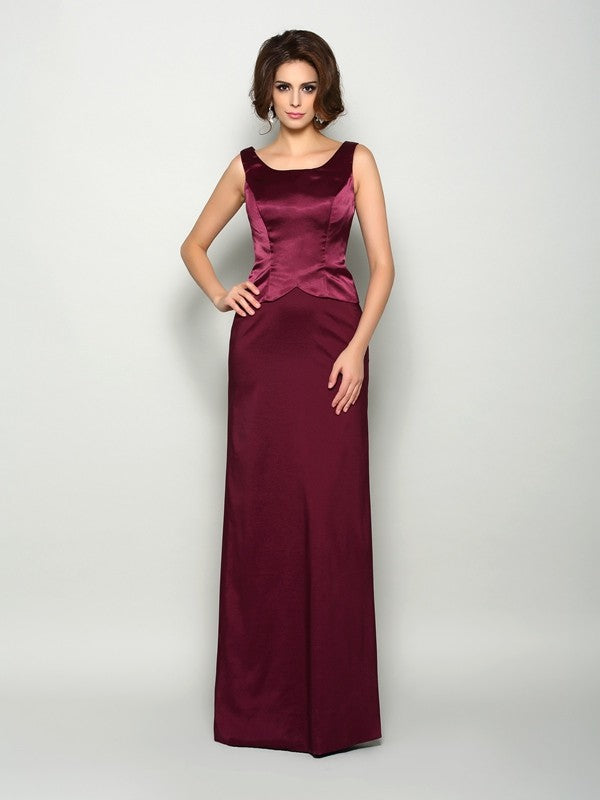 A-Line Square Neck Satin Sleeveless Dress - Chloe Dress