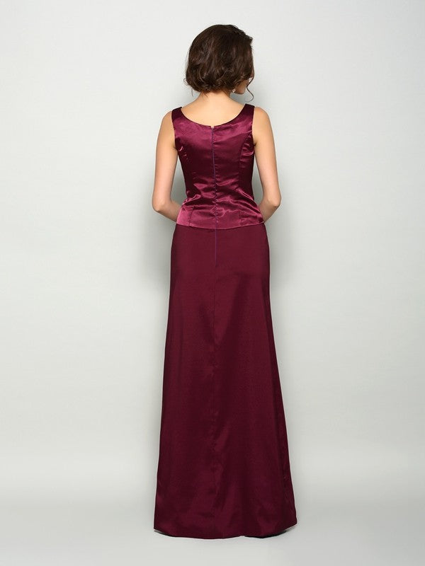 A-Line Square Neck Satin Sleeveless Dress - Chloe Dress