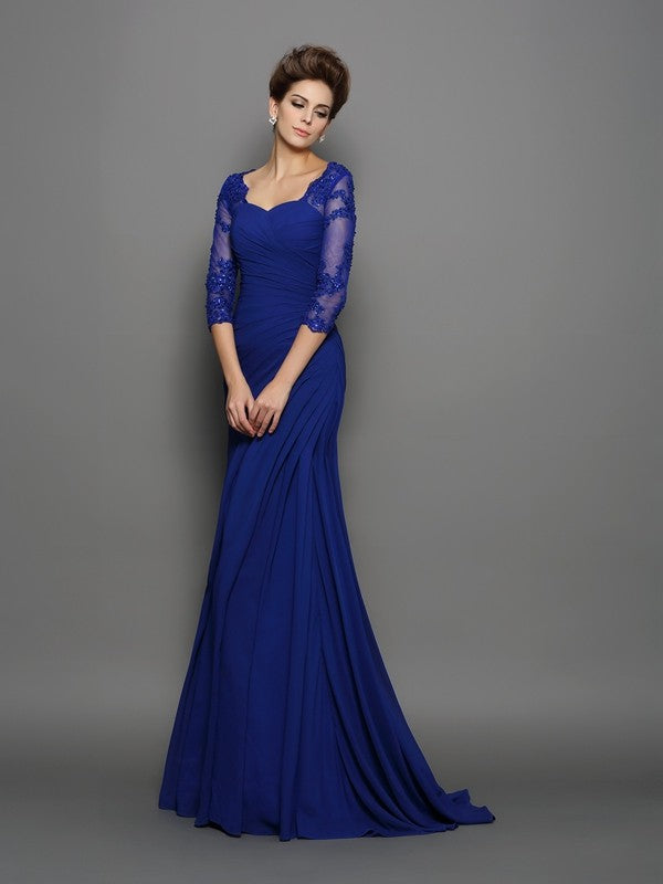 Mermaid Sweetheart Chiffon Three-Quarter Sleeve Dress - Chloe Dress